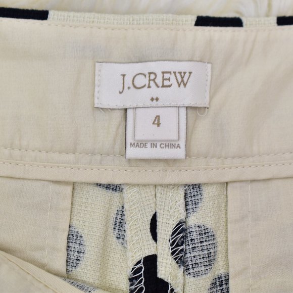 J Crew Factory Basketweave High Rise Polka Dot Chino Shorts Size 4 Beige Black - Picture 8 of 11